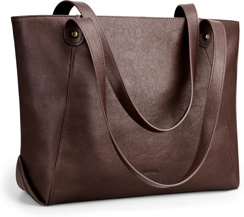 befen Genuine Leather Tote Bag for Women Work, Women's Leather Shoulder Bags Purses Satchel Handbags with Laptop Compartment - Image 1